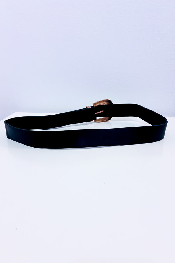 Ceinture noire avec boucle dorée seconde main - Autres- La Penderie du Paradis