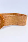Ceinture élastique effet paille tressée avec boucle ronde seconde main - Autres- La Penderie du Paradis