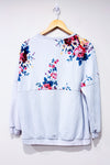 Chandail crewneck mauve très pâle fleuri (l)-SHEIN-La Penderie du Paradis 🕊