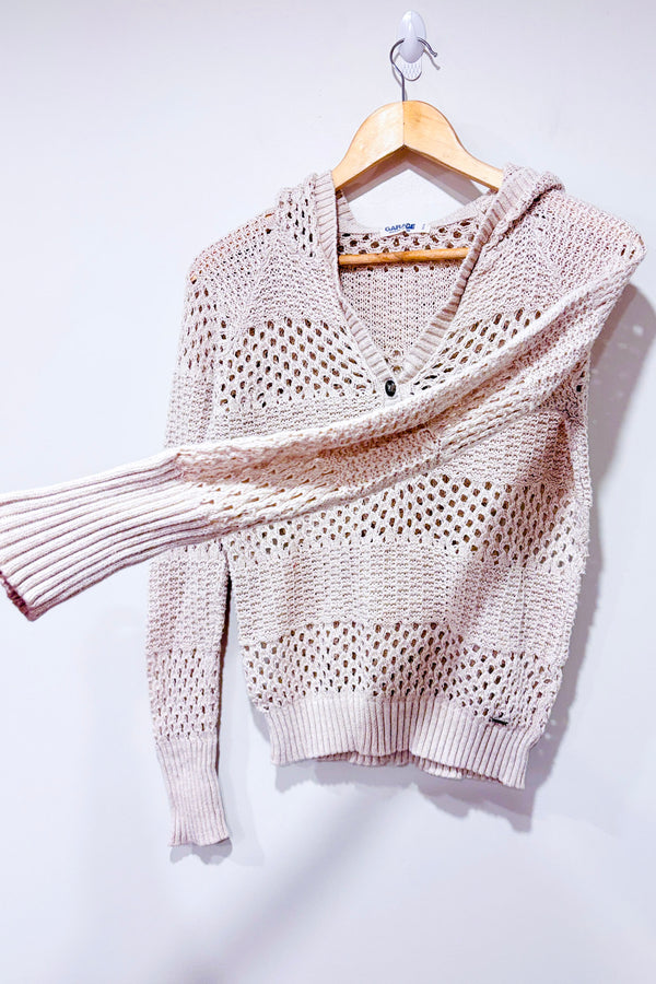 Chandail en maille beige à capuchon (m)-Garage-La Penderie du Paradis 🕊