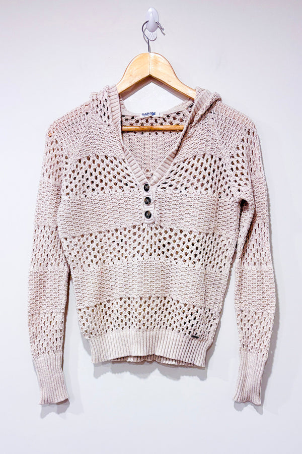 Chandail en maille beige à capuchon (m)-Garage-La Penderie du Paradis 🕊