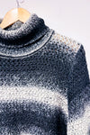 Chandail en tricot gris rayé à col roulé (xl)-Greige-La Penderie du Paradis 🕊