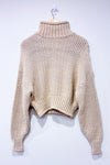 Chandail en tricot rose pâle à col roulé (xs)-H&M-La Penderie du Paradis 🕊