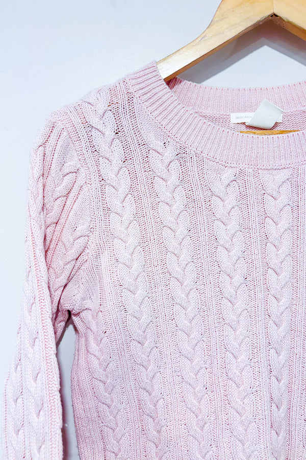 Chandail rose pâle en tricot (xs)-H&M-La Penderie du Paradis 🕊