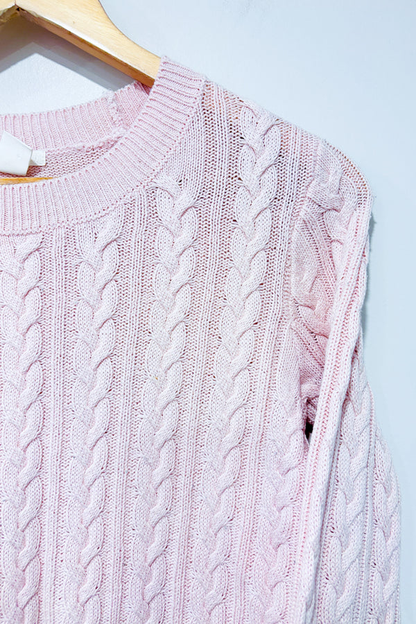 Chandail rose pâle en tricot (xs)-H&M-La Penderie du Paradis 🕊