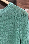 Chandail en maille vert menthe ouvert à l'arrière (xs) seconde main Club Monaco 