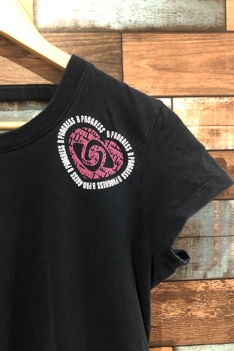 T-shirt noir avec logo rose (xl) seconde main Bprogress   