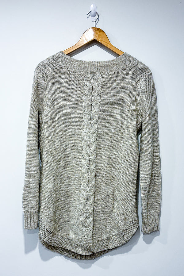 Chandail en tricot beige avec perles (m) seconde main RW&CO 