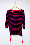 Navy and pink striped sweater (m)