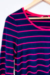 Navy and pink striped sweater (m)