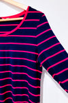 Navy and pink striped sweater (m)