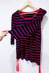 Navy and pink striped sweater (m)