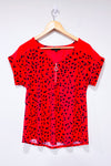 Red leopard print top (m)