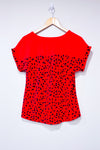 Red leopard print top (m)