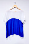 T-shirt ample blanc et bleu royal (l)