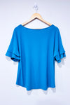 Turquoise top with ruffles on the sleeves (xl)