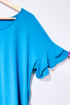 Turquoise top with ruffles on the sleeves (xl)