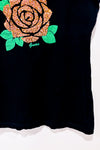 T-shirt noir avec rose en diamants (m)