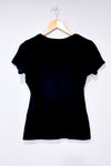 T-shirt noir avec rose en diamants (m)