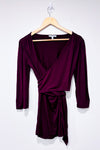 Burgundy Wrap Tie Top (l) - Maternity