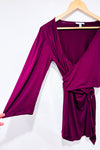 Burgundy Wrap Tie Top (l) - Maternity