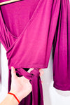 Burgundy Wrap Tie Top (l) - Maternity