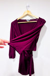 Burgundy Wrap Tie Top (l) - Maternity