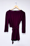 Burgundy Wrap Tie Top (l) - Maternity