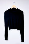 Black crop top with high neck (xl) - Maternity