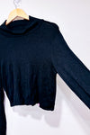 Black crop top with high neck (xl) - Maternity