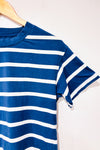 T-shirt bleu et blanc rayé (xs)