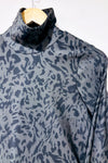 Grey turtleneck sports top with animal print (s)