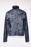 Grey turtleneck sports top with animal print (s)