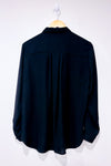 Blouse noire fluide avec zip or (l)