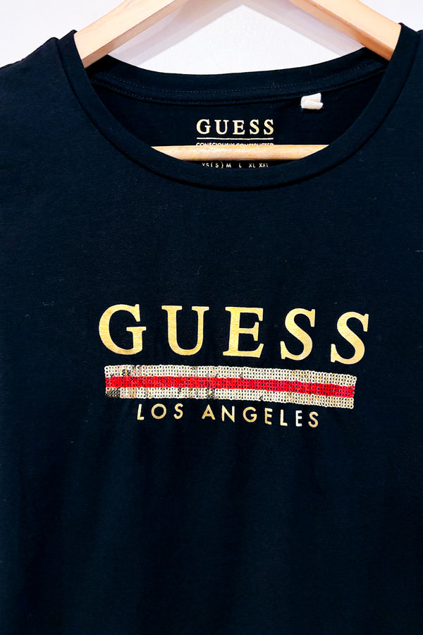 T-shirt noir et or (s)-Guess-La Penderie du Paradis 🕊