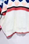 Chandail court rose et bleu en tricot avec coeurs (xl)-Ardene-La Penderie du Paradis 🕊