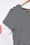 T-shirt court blanc et noir rayé (s)-Ardene-La Penderie du Paradis 🕊