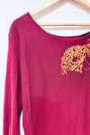 Tunique bourgogne et or en tricot (xs)-Enyce Jeans-La Penderie du Paradis 🕊