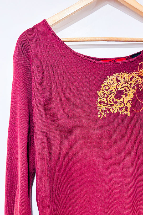 Tunique bourgogne et or en tricot (xs)-Enyce Jeans-La Penderie du Paradis 🕊