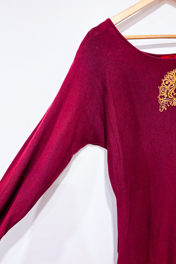 Tunique bourgogne et or en tricot (xs)-Enyce Jeans-La Penderie du Paradis 🕊