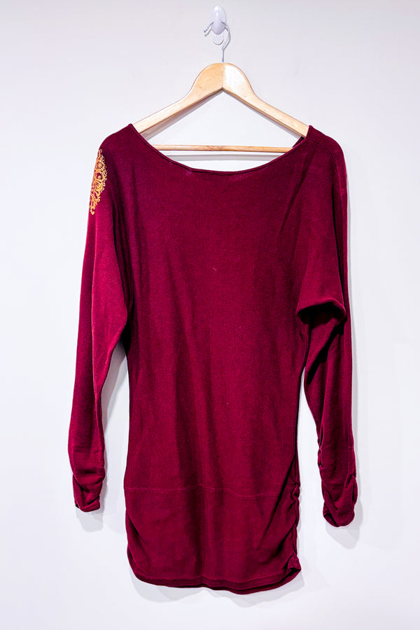 Tunique bourgogne et or en tricot (xs)-Enyce Jeans-La Penderie du Paradis 🕊