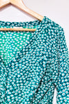 Blouse verte fleurie à nouer (s)-Simons-La Penderie du Paradis 🕊