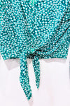Blouse verte fleurie à nouer (s)-Simons-La Penderie du Paradis 🕊