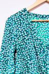 Blouse verte fleurie à nouer (s)-Simons-La Penderie du Paradis 🕊