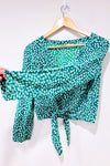 Blouse verte fleurie à nouer (s)-Simons-La Penderie du Paradis 🕊