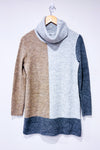 Chandail gris et brun en tricot à col roulé (m)-Reitmans-La Penderie du Paradis 🕊