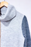 Chandail gris et brun en tricot à col roulé (m)-Reitmans-La Penderie du Paradis 🕊