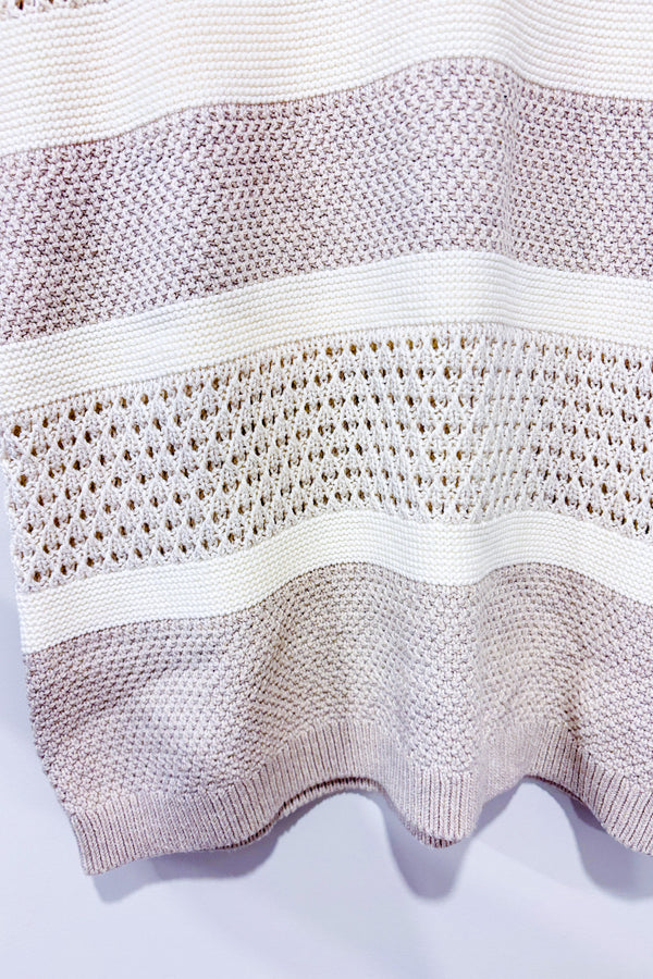 Chandail en tricot beige rayé (m)-Tommy Hilfiger-La Penderie du Paradis 🕊