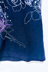 T-shirt noir et mauve fleuri avec paillettes (s)-Mariposa-La Penderie du Paradis 🕊