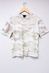 T-shirt beige et blanc motif camouflage (xs)-H&M-La Penderie du Paradis 🕊